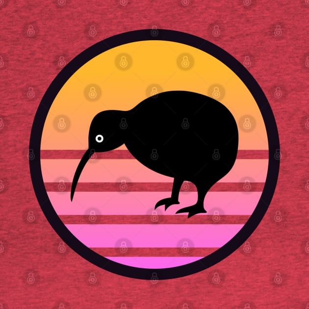 Kiwi Bird Retro Sun by Janremi